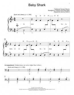 page one of Baby Shark (Educational Piano)