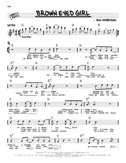 page one of Brown Eyed Girl (Real Book – Melody, Lyrics & Chords)