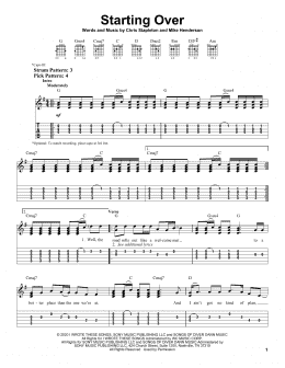 page one of Starting Over (Easy Guitar Tab)