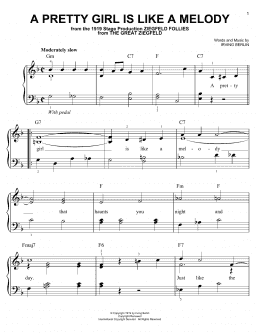 page one of A Pretty Girl Is Like A Melody (Easy Piano Solo)