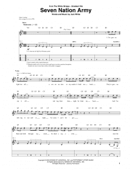 page one of Seven Nation Army (Guitar Tab)