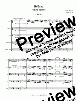 page one of Holiday Film Score - Score and parts