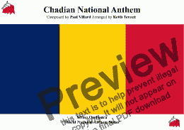 page one of Chadian National Anthem The Chadian Hymn (La Tchadienne) for String Orchestra 