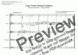 page one of Cape Verde National Anthem for String Orchestra (World National Anthem Series)