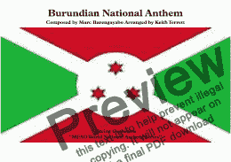 page one of Burundian National Anthem Burundi Bwacu (Our Burundi) for String Orchestra (MFAO World National Anthem Series)