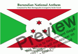 page one of Burundian National Anthem Burundi Bwacu (Our Burundi) for String Orchestra (World National Anthem Series)