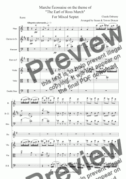 page one of Marche Écossaise - Debussy - Mixed Septet - Score