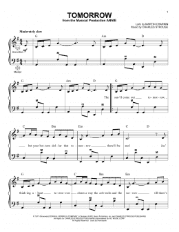 page one of Tomorrow (from Annie) (Accordion)