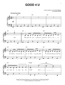 page one of good 4 u (Easy Piano)