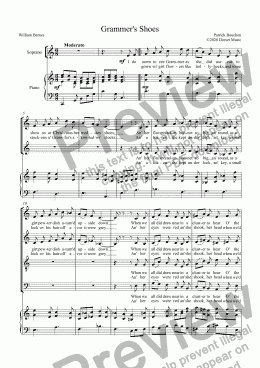 page one of Grammer's Shoes (William Barnes) for S.A.T.B. Choir with Piano