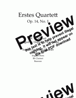 page one of Erstes Quartett, Op. 14, No. 1