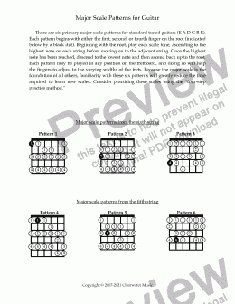 page one of major scale patterns for guitar