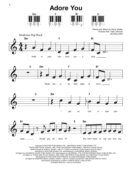 page one of Adore You (Super Easy Piano)