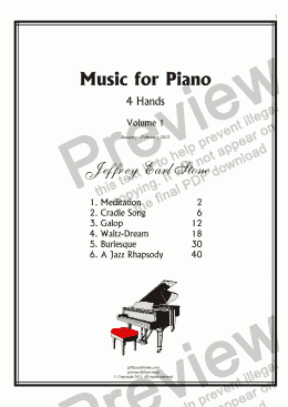 page one of Music for Piano 4 hands Volume 1