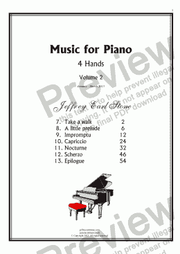 page one of Music for Piano 4 Hands Volume 2