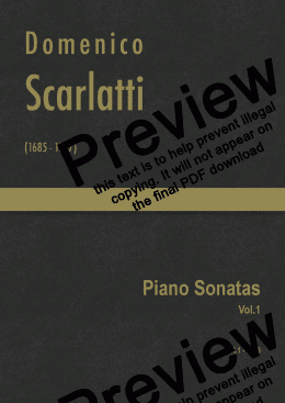 page one of Scarlatti - Complete Piano Sonatas in 11 Volumes