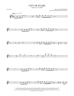 page one of City Of Stars (from La La Land) (Alto Sax Solo)