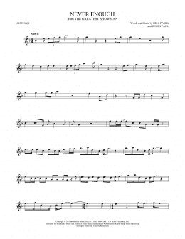 page one of Never Enough (from The Greatest Showman) (Alto Sax Solo)