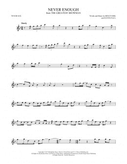 page one of Never Enough (from The Greatest Showman) (Tenor Sax Solo)