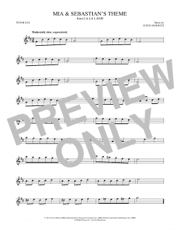 page one of Mia & Sebastian's Theme (from La La Land) (Tenor Sax Solo)