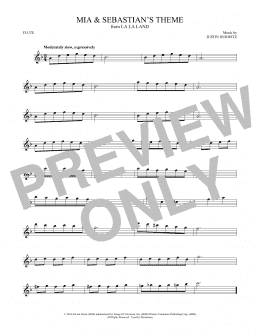 page one of Mia & Sebastian's Theme (from La La Land) (Flute Solo)