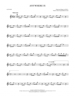 page one of Anywhere Is (Alto Sax Solo)