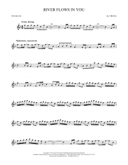 page one of River Flows In You (Tenor Sax Solo)