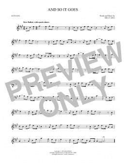 page one of And So It Goes (Alto Sax Solo)