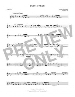 page one of Bein' Green (Clarinet Solo)