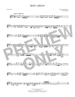 page one of Bein' Green (Alto Sax Solo)