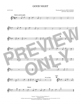 page one of Good Night (Alto Sax Solo)