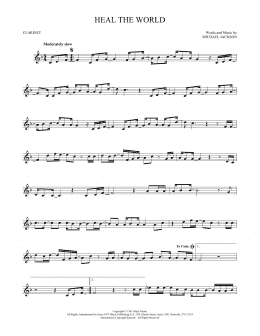 page one of Heal The World (Clarinet Solo)