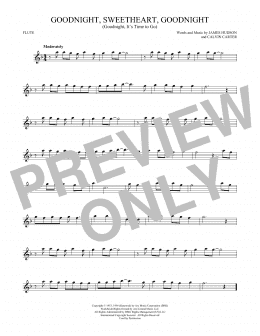 page one of Goodnight, Sweetheart, Goodnight (Goodnight, It's Time To Go) (Flute Solo)