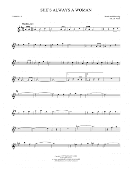 page one of She's Always A Woman (Tenor Sax Solo)