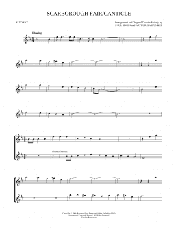 page one of Scarborough Fair/Canticle (Alto Sax Solo)