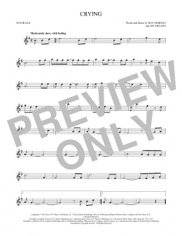 page one of Crying (Tenor Sax Solo)