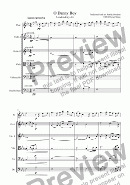 page one of O Danny Boy (Londonderry Air) for Flute and Strings