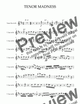 page one of TENOR MADNESS - Copy