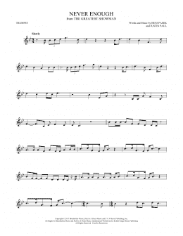 page one of Never Enough (from The Greatest Showman) (Trumpet Solo)