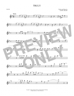 page one of Truly (Flute Solo)