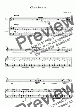 page one of Oboe Sonata