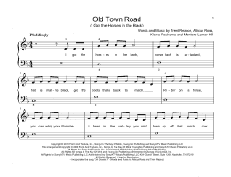 page one of Old Town Road (I Got The Horses In The Back) (Educational Piano)