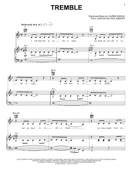 page one of Tremble (Piano, Vocal & Guitar Chords (Right-Hand Melody))