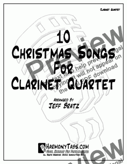 page one of 10 Christmas Songs For Clarinet Quartet