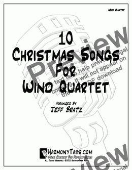 page one of 10 Christmas Songs For Wind Quartet