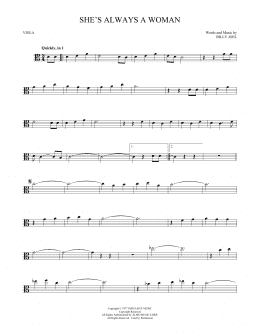 page one of She's Always A Woman (Viola Solo)