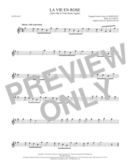 page one of La Vie En Rose (Take Me To Your Heart Again) (Alto Sax Solo)