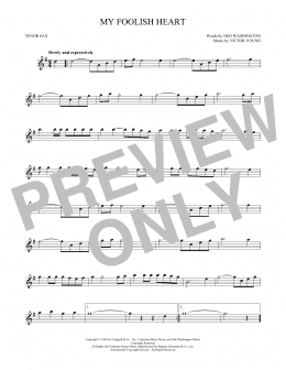 page one of My Foolish Heart (Tenor Sax Solo)