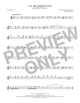 page one of I'll Be Seeing You (Tenor Sax Solo)