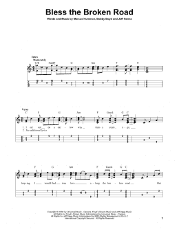 page one of Bless The Broken Road (Easy Ukulele Tab)